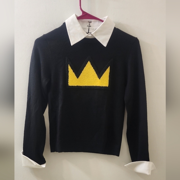 Alice + Olivia Sweaters - Alice+Olivia Black and Yellow Crown Sweater, Size Extra Small.